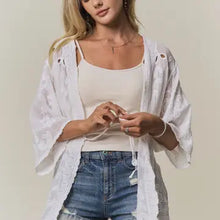 Load image into Gallery viewer, 6259- Boho Embroidery Kimono Cardigan-WHITE
