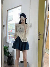 Load image into Gallery viewer, 6184- Summer Top Crochet Knit Bell Sleeve-natural
