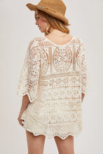 Load image into Gallery viewer, 6349- Sheer Crochet Top with No Lining-NATURAL
