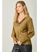 Load image into Gallery viewer, 5741-Cowl Neck Embellished Blouse-CAPPUCHINO
