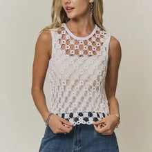 Load image into Gallery viewer, 6265- Sequin Circular Crochet Net Top
