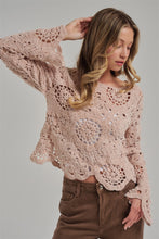 Load image into Gallery viewer, 6589- Chenille Yarn Knitted Fall Sweater -OATMEAL
