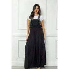 Load image into Gallery viewer, 5351-Embroidered Strap Flowy Jumpsuit-BLACK

