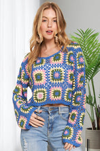 Load image into Gallery viewer, 5408-LONG Sleeves Multi-Color Crop Top-DENIM
