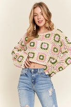 Load image into Gallery viewer, 4652-Multicolor Crochet Crop Top-NATURAL
