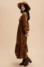 Load image into Gallery viewer, 4691-Velvet Burnout Maxi Dress-MOCHA
