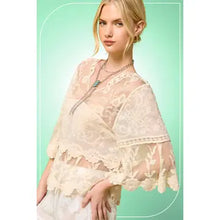 Load image into Gallery viewer, 6147- Boho Floral Guipure Lace Tiered Top-NATURAL
