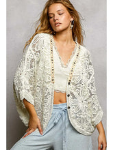 Load image into Gallery viewer, 5891- POL CROCHET CARDIGAN-OFF WHITE
