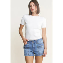 Load image into Gallery viewer, 5880- MICA-High Rise Wide Leg Shorts-CHAR BLU
