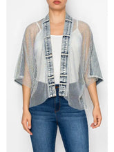 Load image into Gallery viewer, 6207- Denim Jacket with Sparkly Mesh Details Denim
