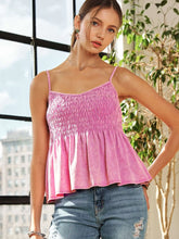 Load image into Gallery viewer, 4440- Cutesy Washed Smocking Tank Top
