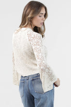 Load image into Gallery viewer, 6601- V Neck Pullover with Open Flare Sleeve-IVORY

