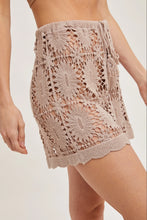 Load image into Gallery viewer, 5087-Crochet Drawstring Shorts-BIRCH
