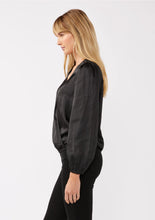 Load image into Gallery viewer, 5441-V-Neck Raglan Sleeve Top-BLACK

