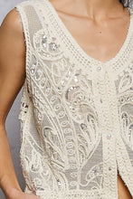 Load image into Gallery viewer, 5898- POL V NECK BUTTON TANK-ONE SIZE-NATURAL

