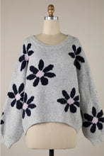 Load image into Gallery viewer, 4630-Daisy Flower Frint Sweater-GREY
