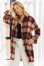 Load image into Gallery viewer, 5403-CHECK Flannel Shirt Jacket Long Sleeve-IV/RED
