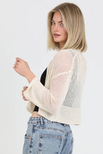 Load image into Gallery viewer, 5840-Light Weight Open Knit Cardigan Sweater-IVORY
