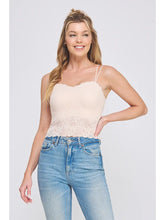 Load image into Gallery viewer, 5862-Rose Jacquard Lace Scallop Edge Bralette-ONE SIZE
