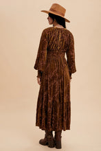 Load image into Gallery viewer, 4691-Velvet Burnout Maxi Dress-MOCHA
