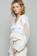 Load image into Gallery viewer, 5798- POL  Button Down Pocket Front Hoodie-WHITE
