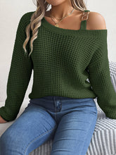 Load image into Gallery viewer, 5596-ONE SHOULDER Sleeve Sweater-GREEN
