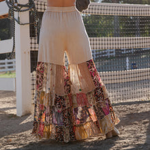 Load image into Gallery viewer, 5889-Boho Ruffled Tiered Wide Leg Knit &amp; Print Pants
