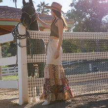 Load image into Gallery viewer, 5889-Boho Ruffled Tiered Wide Leg Knit &amp; Print Pants

