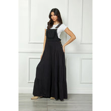 Load image into Gallery viewer, 5351-Embroidered Strap Flowy Jumpsuit-BLACK
