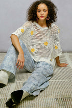 Load image into Gallery viewer, 6012- POL-Floral Patch Thin Sweater Top-IV-YELLOW
