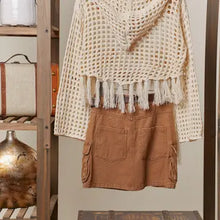 Load image into Gallery viewer, 6187- Sunflower Patched Crochet Sweater with Fringe
