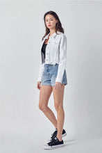 Load image into Gallery viewer, 4289-Uneven White Frayed Fitted Jacket
