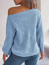 Load image into Gallery viewer, 5597-Boat Neck Cable Knit Pullover Sweater-BLUE
