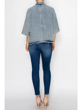 Load image into Gallery viewer, 6207- Denim Jacket with Sparkly Mesh Details Denim
