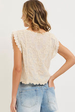 Load image into Gallery viewer, 6030-Cotton Gauze Floral Embroidery Crochet Boho Top
