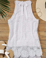 Load image into Gallery viewer, 5854-Halter Sleeveless Lace Top-WHITE
