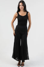 Load image into Gallery viewer, 6592- Lace Inserts Flare Bell Bottom Pants-BLACK
