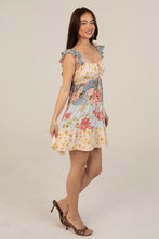 Load image into Gallery viewer, 6084- Mix Print Flutter Sleeve Tiered Short Dress
