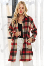 Load image into Gallery viewer, 5403-CHECK Flannel Shirt Jacket Long Sleeve-IV/RED
