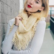 Load image into Gallery viewer, 5604-Pointelle Fringe Infinity Scarf
