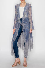 Load image into Gallery viewer, 6319- Lightweight Lace Ruffle Duster w/ Sparkles -DENIM
