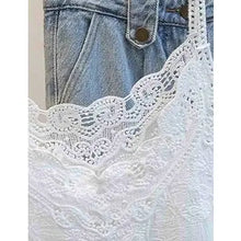 Load image into Gallery viewer, 6415- V-Neck Lace Embroidery String Shoulder Cami -WHITE

