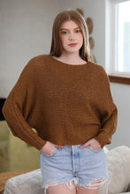 Load image into Gallery viewer, 6670-Open Knit Light Weight Pullover Sweater-CAMEL
