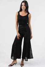 Load image into Gallery viewer, 6592- Lace Inserts Flare Bell Bottom Pants-BLACK
