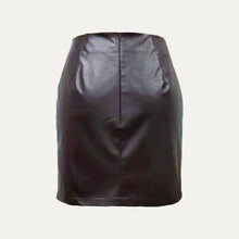 Load image into Gallery viewer, 5626- High-Waisted Vegan Leather Mini Skirt-BLACK
