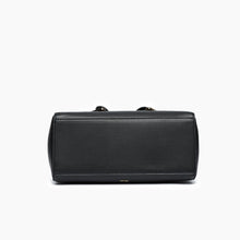 Load image into Gallery viewer, 6545- Poppy Bowtie Structured Top Handle Spring Shoulder Bag-BLACK
