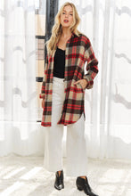 Load image into Gallery viewer, 5403-CHECK Flannel Shirt Jacket Long Sleeve-IV/RED
