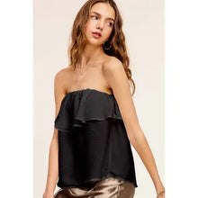 Load image into Gallery viewer, 6142- Off Shoulder Ruffle Detail Tube Top-BLACK
