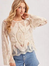 Load image into Gallery viewer, 6125- Scalloped Hem Crochet Top
