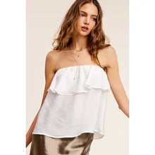 Load image into Gallery viewer, 6143- Off Shoulder Ruffle Detail Tube Top-WHITE

